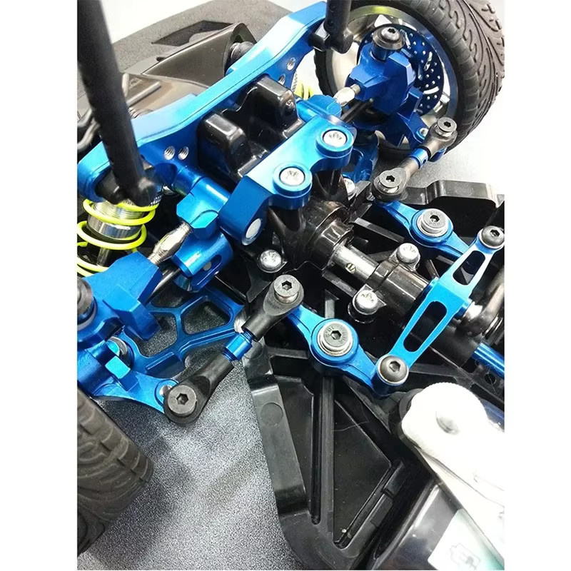 Tamiya Einstellbare Lenkung Krawatte Link Zugstange Gestänge, Zubehör, Blau, Metall - Bild 4