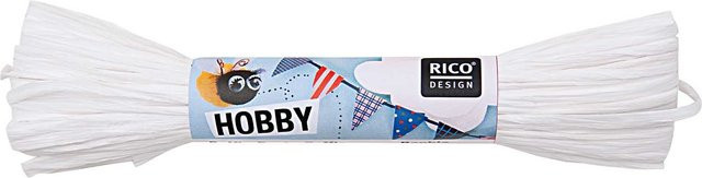 Rico Design Raffia-Bast matt in Weiß, 30 m - Bild 1