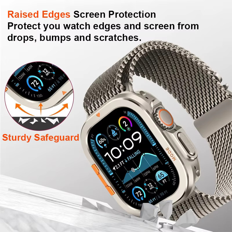 Apple Schutzgehäuse Titan, Silber, für Apple Watch 44mm 45mm 46mm 49mm - Bild 4
