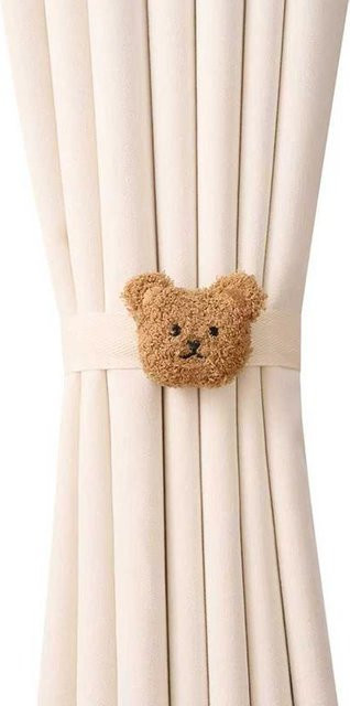 A Family Of Home Textiles Vorhang-Bindegurt mit Cartoon-Bär Design in Braun - Bild 1