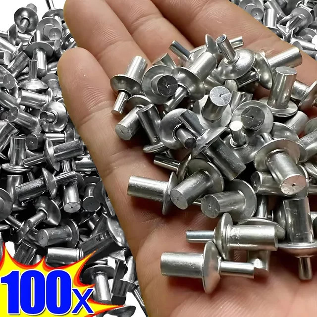 100 Stück XMSJ Aluminium Expansionsnieten in Silber, Schlagnieten zur Verbindung von Blechen - Bild 1
