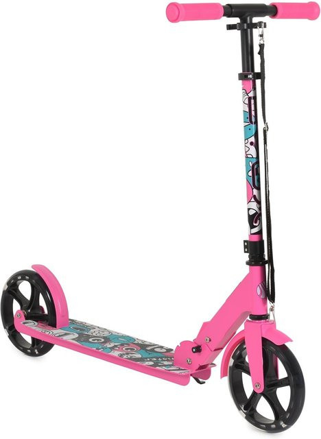 Byox Kinderroller Monster, klappbar, LED, rosa, ab 6 Jahren - Bild 1