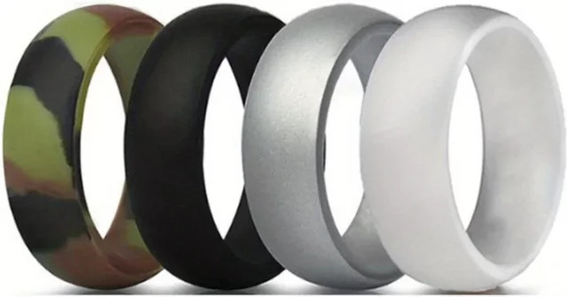Silikon Ringe, 8mm, Unisex, 4er-Set - Bild 1