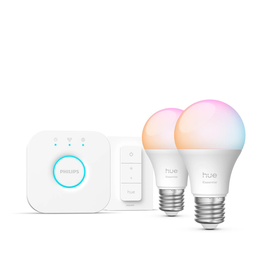 Philips Hue White & Color Ambiance Basis Starter-Set mit 2 smarten LED-Lampen E27 und Dimmer Switch - Bild 1