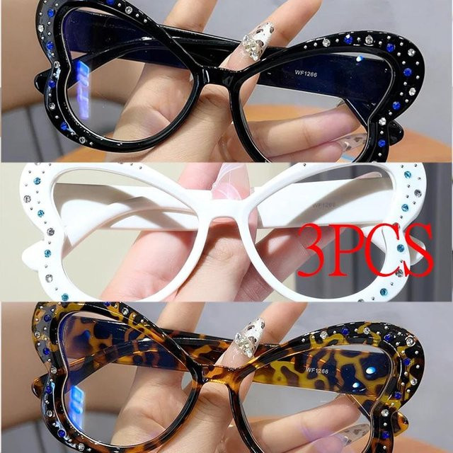 Yiran Health & Beauty Korrektionsbrille Schmetterlingsform, Damen, Vollrand, grau, Kunststoff - Bild 1