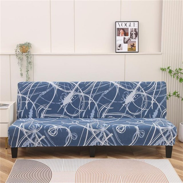 Yiran bag Stretch-Futonbezug für Sofas ohne Armlehnen, elastischer Couchbezug in Blau, Größe S 120-150 cm - Bild 1