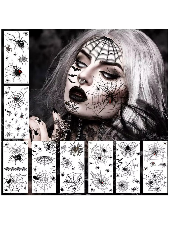 YURAN Spinnen-Tattoos, 8 Blatt, Unisex - Bild 7