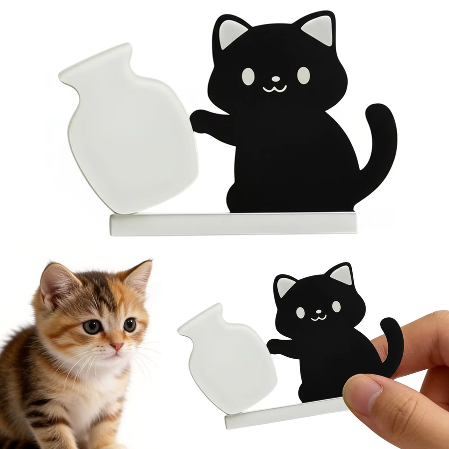Alloet Haustier-Gedenkdekoration aus Acryl: Katzenwimpern-Halter, Vase und Kühlschrankmagnet in Mehrfarbig - Bild 2