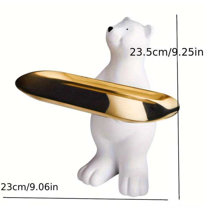 Eisbär Schlüsselhalter Figur als Deko-Tablett für Süßigkeiten und Kleinigkeiten in Weiß im Nordic Design - Bild 5