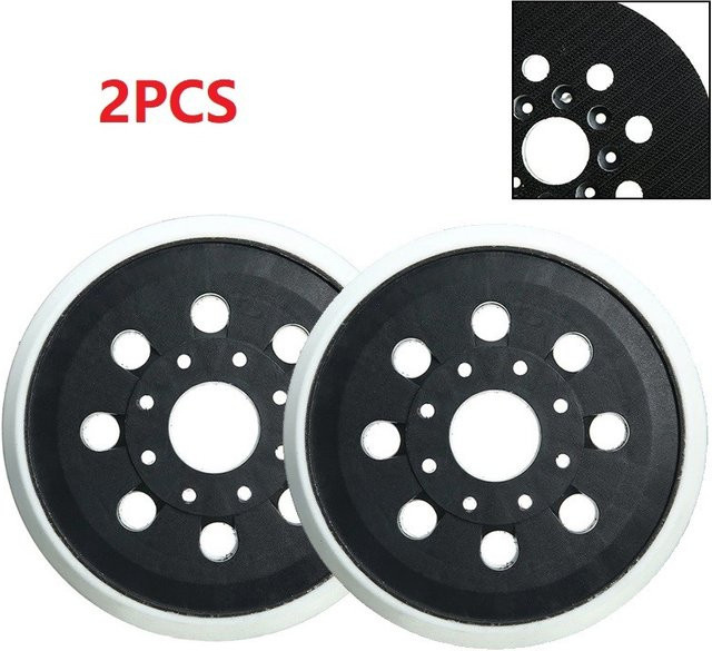 2 Stück Bosch Stützteller in Schwarz für GEX1251AE und PEX220 mit 8-Loch-Konfiguration für 5-Zoll-Schleifscheiben, Durchmesser: 125 mm - Bild 1