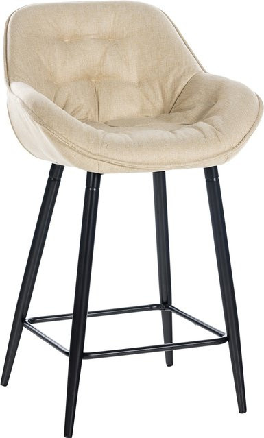CLP Barhocker Gibson gepolsterter Tresenstuhl mit Fußstütze in Beige - Bild 1