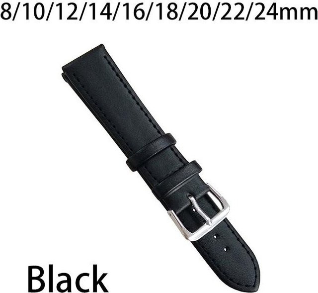 3FashionAccessory Uhrenarmband Leder, 20 mm, schwarz, Unisex - Bild 1
