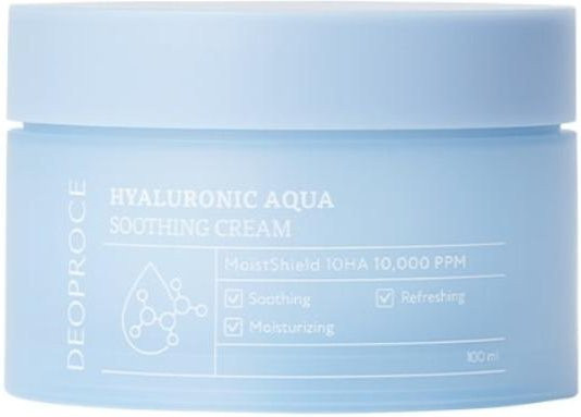 Deoproce Hyaluronic Aqua Beruhigende Gesichtscreme, 100 ml, Hyaluronsäure, Panthenol - Bild 1