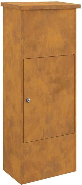 Paketbox DELUKE SOUL mit Tür aus Cortenstahl in Rost-Optik, B/T/H: 44,5 x 29 x 110,5 cm - Bild 1