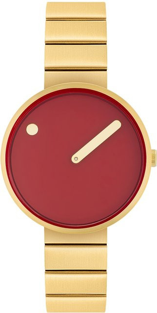 Picto Analoguhr, Quarz, Edelstahl, Rot, 34 mm, Unisex - Bild 1