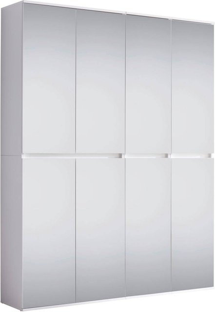 Garderobenschrank Trendteam Mirror in Weiß mit Spiegelglas B/H/T: 148 x 191 x 34 cm - Bild 1