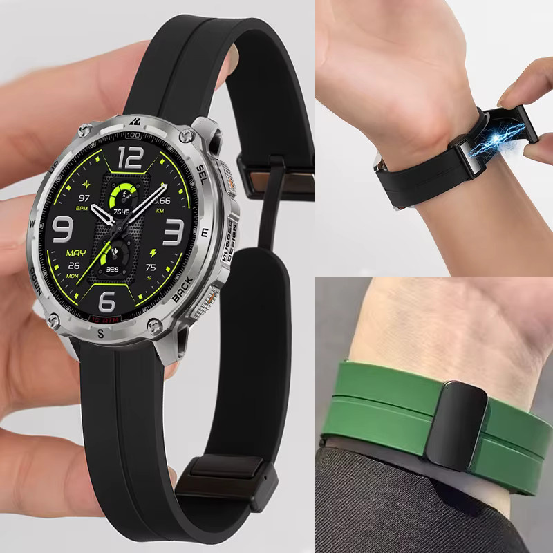 KOSPET Uhrenarmband Silikon, 22 mm, Schwarz, Unisex - Bild 1
