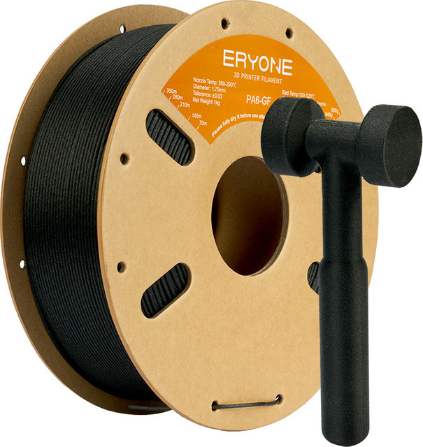 Eryone Nylon-GF 3D-Drucker-Filament für FDM, Schwarz, 1 kg - Bild 1