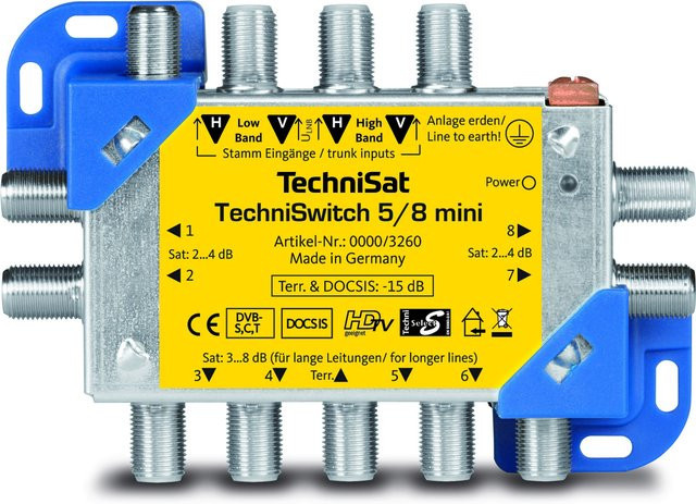 TechniSat TechniSwitch 5/8 Mini Multischalter Satverteiler für 8 Teilnehmer - Bild 1
