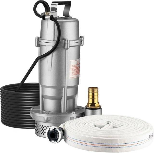 Wiltec Schmutzwasserpumpe Tauchpumpe mit 1.500 L/H und 370 Watt in Silber - Bild 1