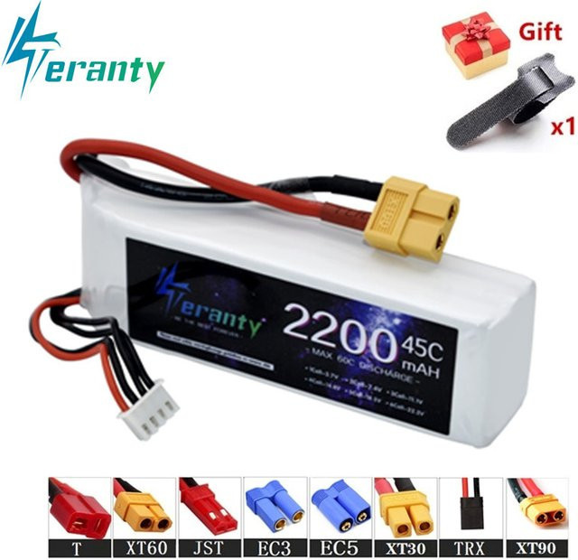 PYLRC LiPo Batterie 11,1 V 2200 mAh 3S 45C in Weiß mit T/JST/XT30/XT60 Stecker für RC Hubschrauber, Flugzeuge, Quadcopter und Autos - Bild 1