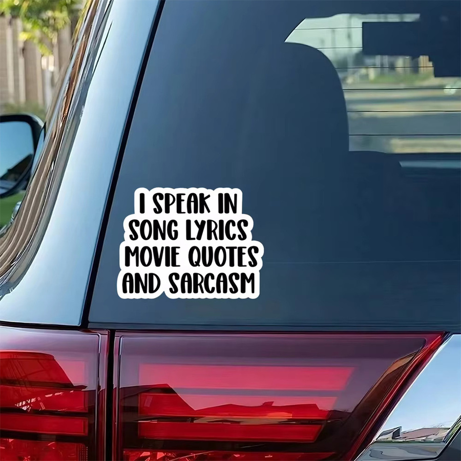 10 Stück I Speak In Song Lyrics Vinyl-Aufkleber in Weiß für Laptops, Flaschen und Becher - Bild 4