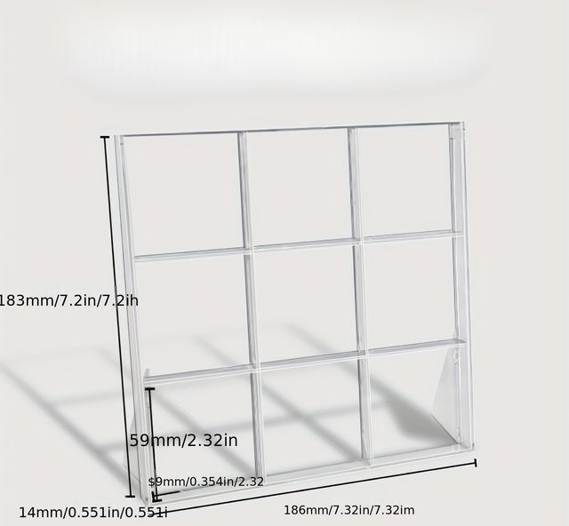 Transparenter Acryl-Ausstellungsständer mit 9 Fächern als Desktop-Organizer für Anime-Pins - Bild 1