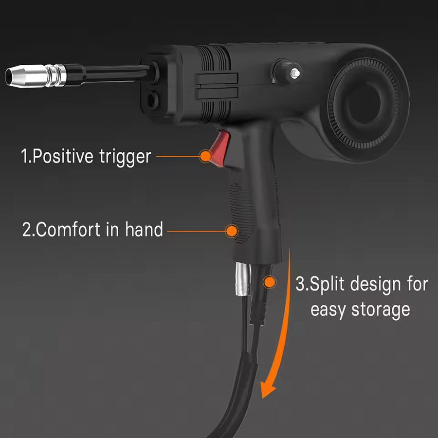 HITBOX Spulenpistole für HIM200 Schweißgerät, Schwarz, 3 Meter Länge, 4-poliger europäischer Stecker, MIG-Handschweißpistolen-Zubehör - Bild 2