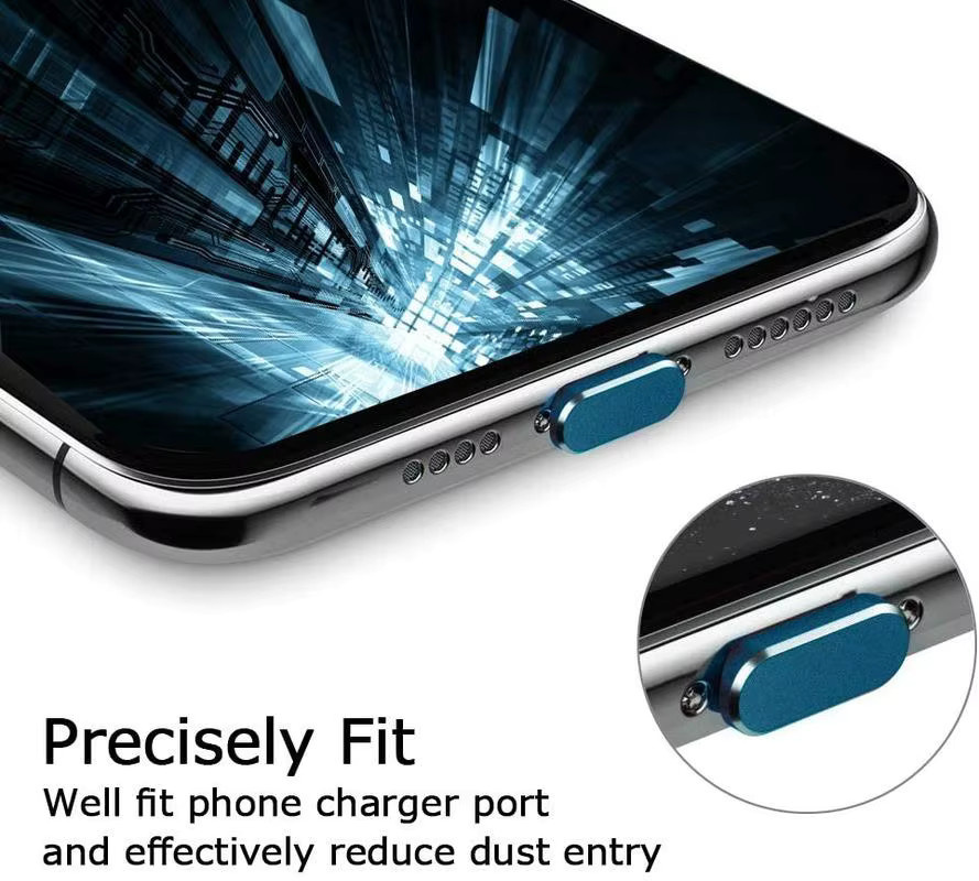 Anti-Staub-Stecker aus Metall für Apple iPhone und iPad in Silber - Bild 2