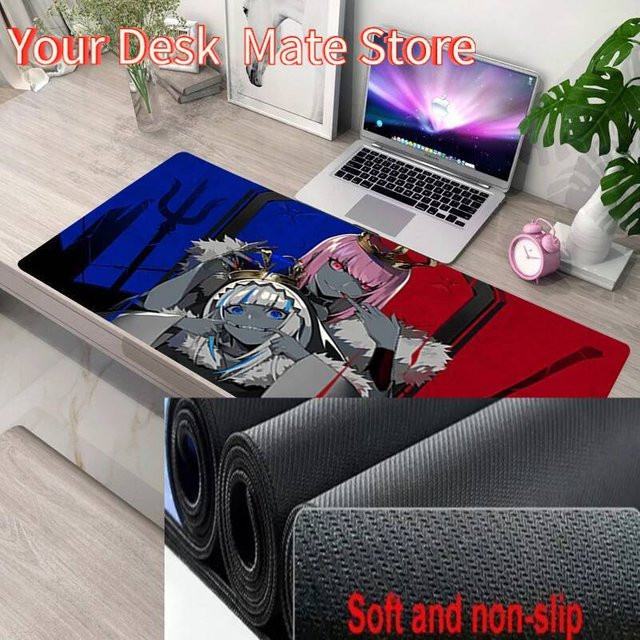Potdemiel XXL Laptop Deskmat Gawr Gura Hololive Motiv, rutschfeste Gamer Mousepad in Multicolour - Bild 1