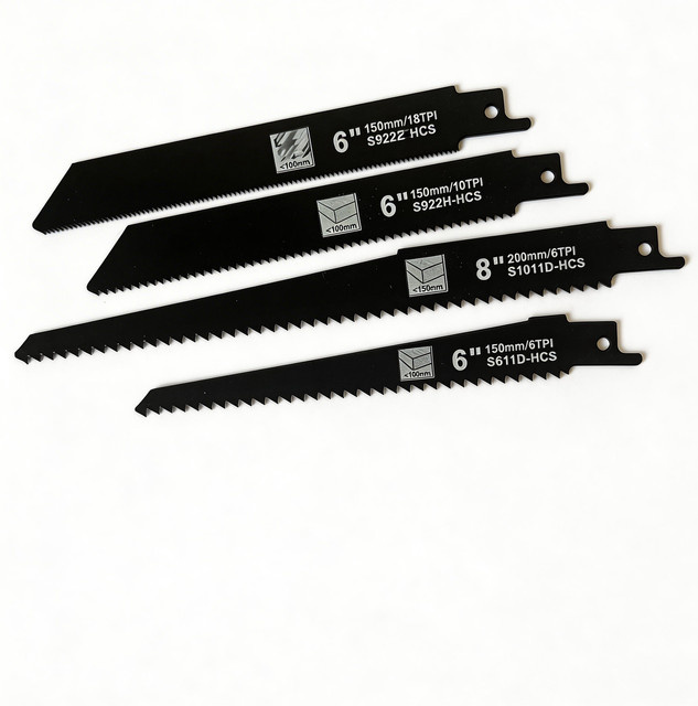 TOTNEND 4er Set Säbelsägeblätter aus High Carbon Stahl für Holz, Kunststoff, Metall und Rohre, Modelle S922H, S922E, S611D und S1011D, Schwarz - Bild 1