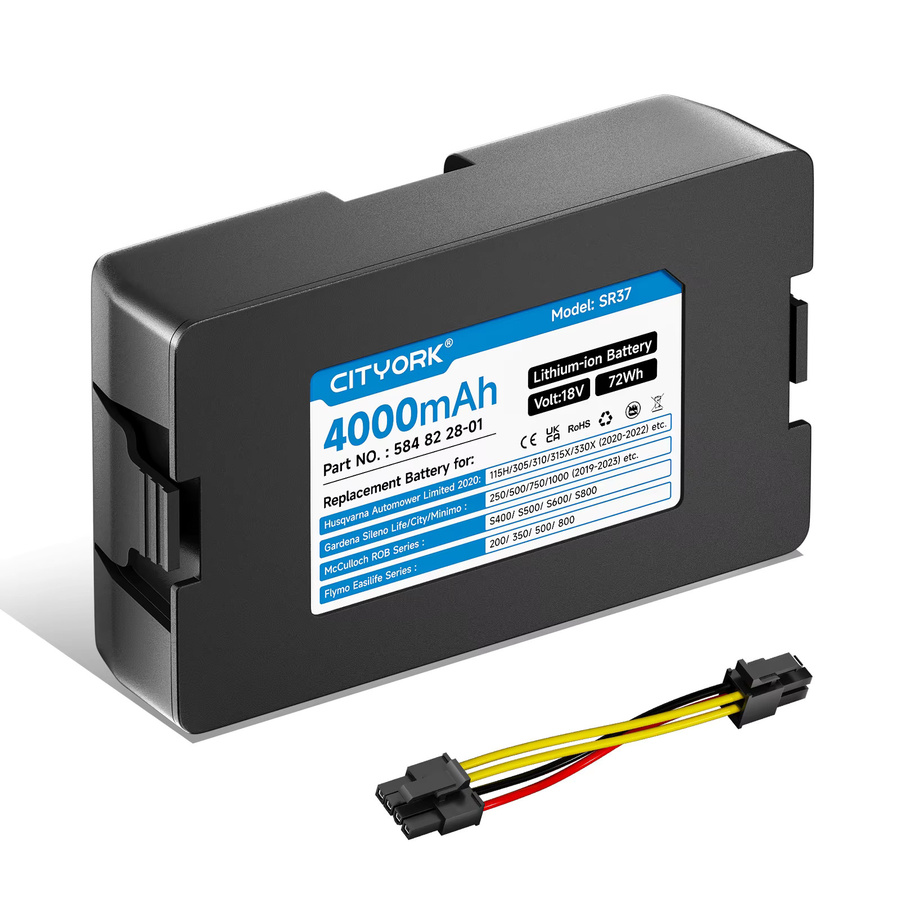 Ersatz Li-Ionen-Akku 18V 4000mAh für Husqvarna Automower (2020-2022) und Gardena Sileno City (2019-2023), Farbe: Schwarz - Bild 8