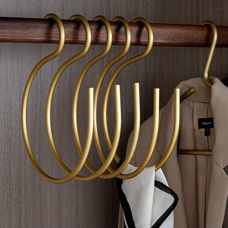 Multiyilego S-Form Organizer-Haken aus Aluminiumlegierung in Gold für Schals, Taschen und Kappen - Bild 4