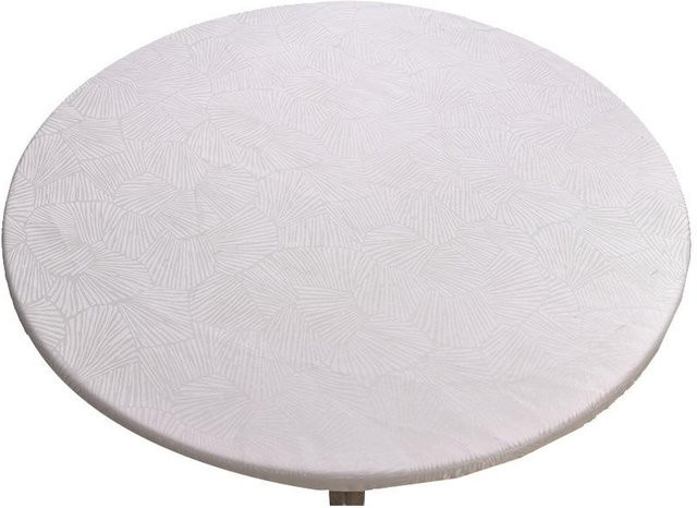 Runde JanYi Tischdecke aus Polyester in Weiß, wasserabweisend und waschbar, Durchmesser: 80 cm - Bild 1