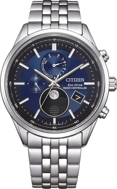 Citizen Herrenuhr, Chronograph, Solar, Edelstahl, Blau, 42 mm, 10 ATM - Bild 1