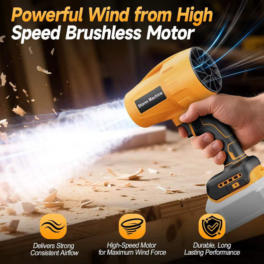 DeWalt Turbo Fan Elektrisches Handheld Gebläse für Reinigung und Staubentfernung in Gold und Orange - Bild 4