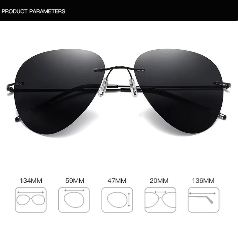 Rexxar Pilot Sonnenbrille, randlos, Titanium, Unisex, polarisiert - Bild 4
