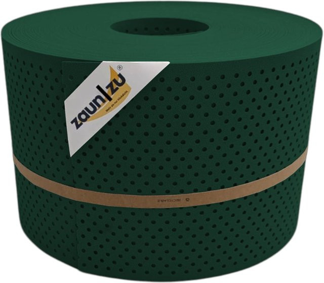 zaun zu Sichtschutzstreifen PP Premium gelocht semi-transparent Grün 50m - Bild 1