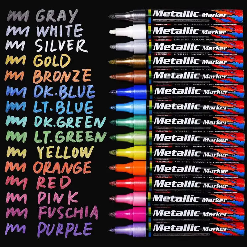 GN Metallic-Lackmarker-Stifte im 24er Set, Multicolor, Permanent-Stifte für Stein, Papier, Keramik und Kunststoff - Bild 2