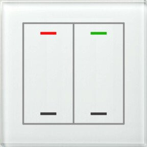 MDT technologies Glastaster II Light 2-fach RGBW Touch-Schalter aus Glas in Weiß - Bild 1