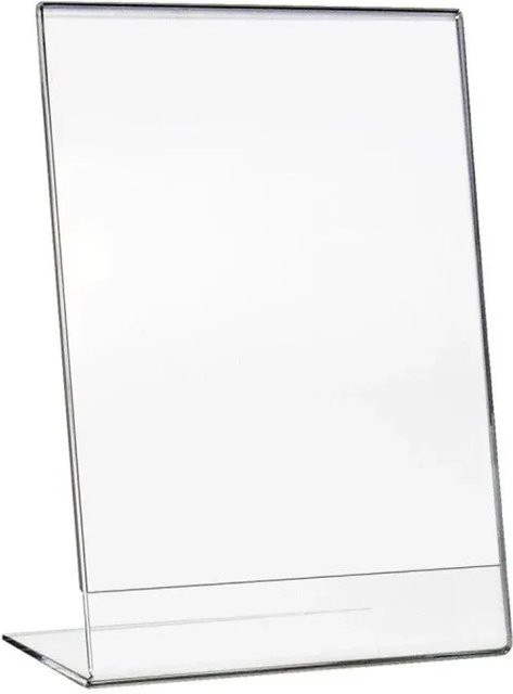 HMF 46932 Acryl Tischaufsteller Schräg DIN A5 Hochformat, Transparent, B: 15,0 cm, H: 21,0 cm, T: 8,3 cm - Bild 1
