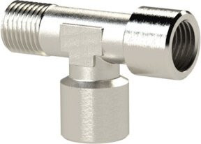 Riegler T-Stück Messing vernickelt in Silber, Anschluss innen/innen/außen, G/R 1 SW 30 - Bild 1