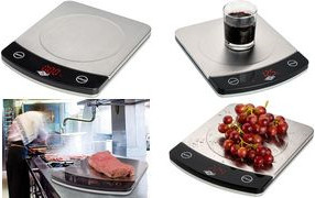 WEDO Elektronische Universalwaage Profi Steel mit LCD-Display, Tragkraft 10 kg, Farbe: silber/schwarz - Bild 1