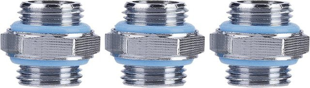 3er-Set Meterk Rohrverbinder Fitting mit G14 Außensechskant-Gewinde für PC-Wasserkühlungssysteme aus Messing in Chrom-Optik - Bild 1