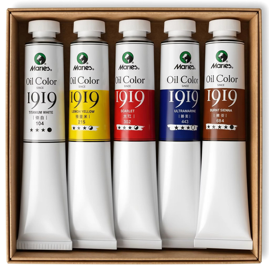 Marie's 5-teiliges professionelles Ölfarben-Set in Multicolour, 5 x 50 ml Tuben für Künstler und Anfänger - Bild 2