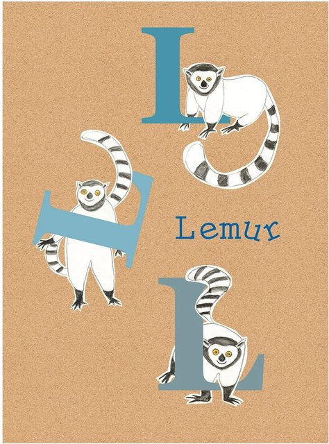 Komar Wandbild ABC Animal Paper Poster, Mehrfarbig, Breite: 40 cm, Höhe: 50 cm - Bild 1