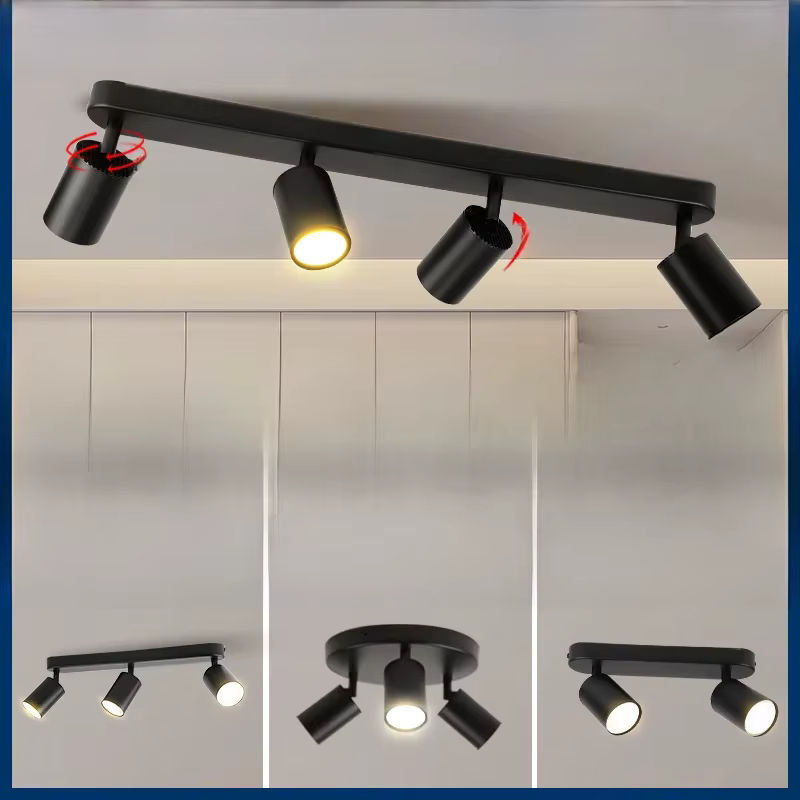 CHUANGYANG LED Deckenleuchte GU10, moderne Deckenstrahler aus Metall in Schwarz für Wohnzimmer und Flur, Warmweiß - Bild 6