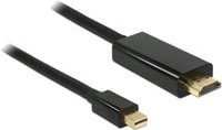 Delock Mini DisplayPort auf HDMI Anschlusskabel Schwarz 1m mit vergoldeten Steckkontakten - Bild 1