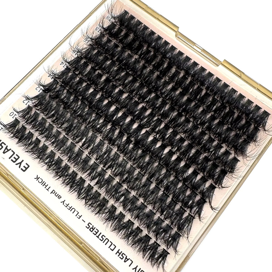 200 Stück Wimperncluster, 8D Nerz, Black, 10–18 mm, Unisex - Bild 3