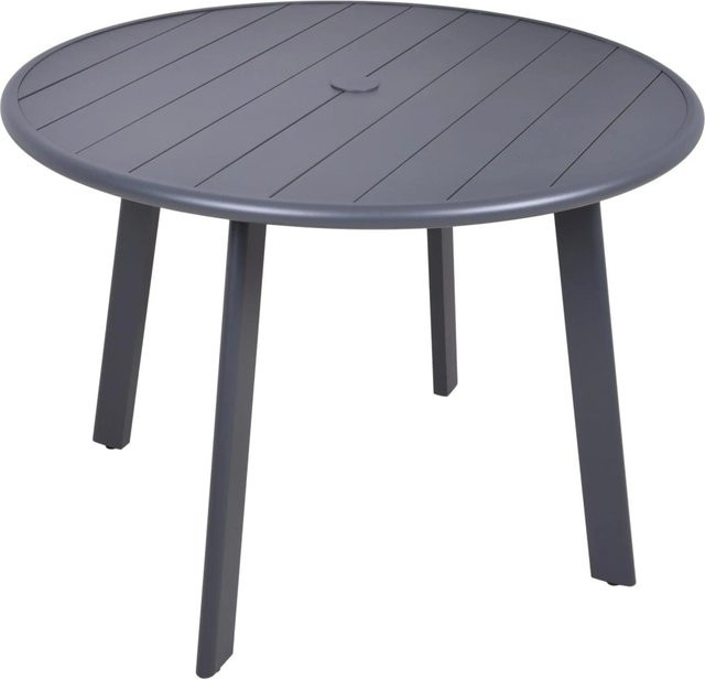 DELUKE Gartentisch KEVIN aus Aluminium in Anthrazit mit Schirmloch, wetterfest für Garten und Terrasse, B/T/H: 101,5 x 101,5 x 72 cm - Bild 1